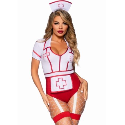 LEG AVENUE - DISFRAZ ENFERMERA SEXY ROJO/BLANCO M - CandyHot - Foto 2