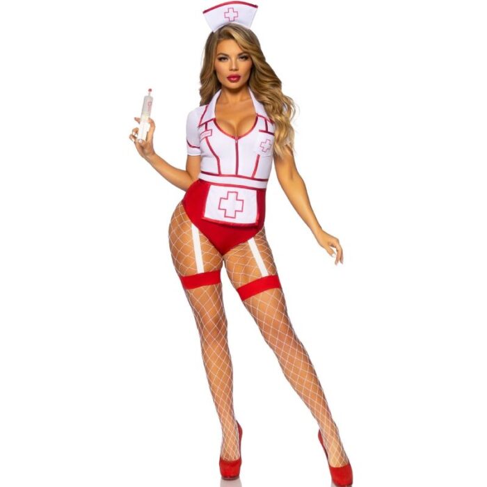 LEG AVENUE - DISFRAZ ENFERMERA SEXY ROJO/BLANCO M - CandyHot - Foto 5