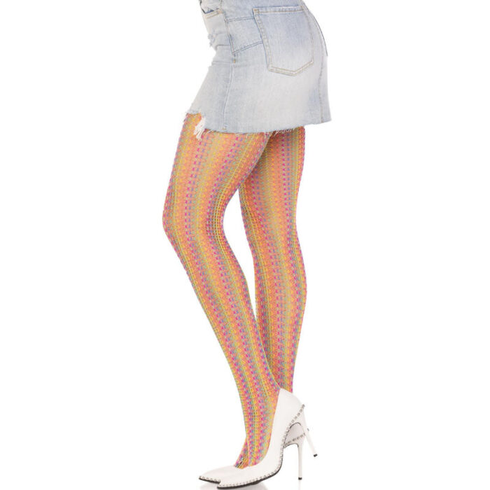 LEG AVENUE - MEDIAS DE CROCHET MULTICOLOR - CandyHot - Foto 3