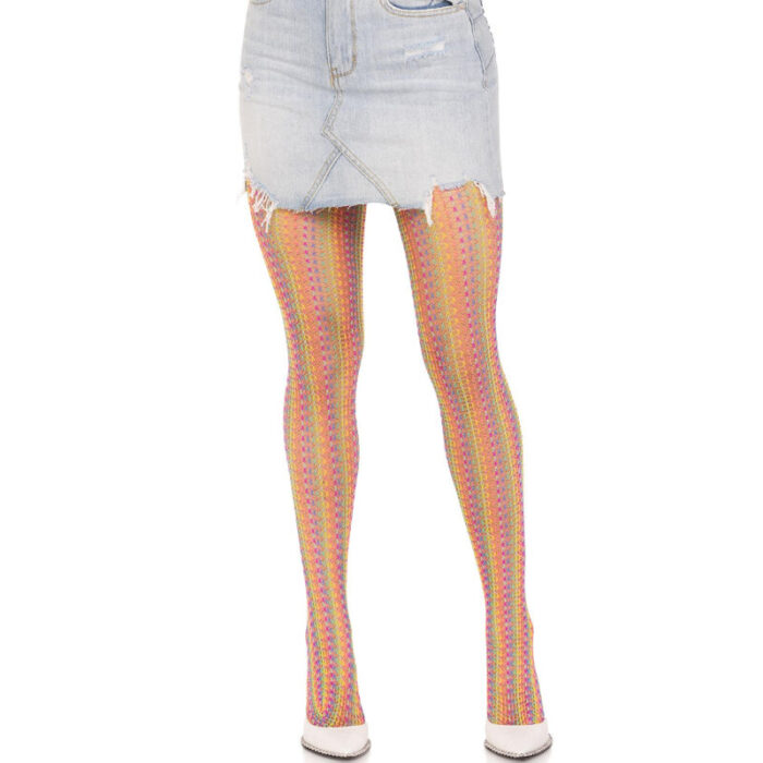 LEG AVENUE - MEDIAS DE CROCHET MULTICOLOR - CandyHot - Foto 1