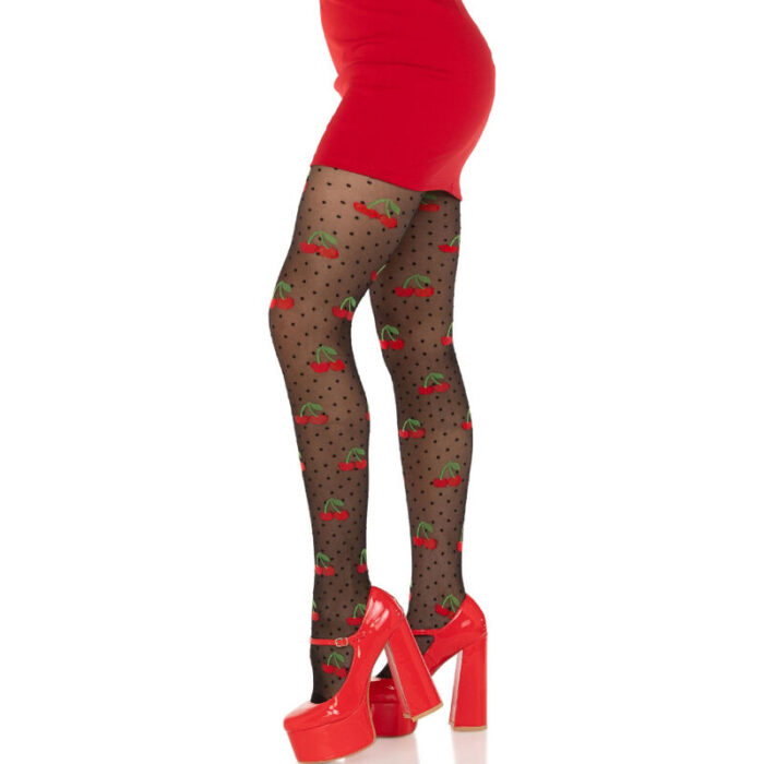 LEG AVENUE - MEDIAS LUNARES CEREZA NEGRO - CandyHot - Foto 3