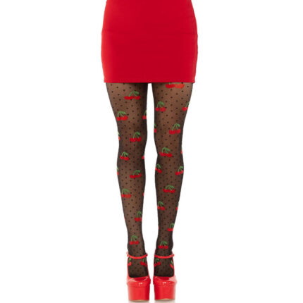 LEG AVENUE - MEDIAS LUNARES CEREZA NEGRO - CandyHot - Foto 1