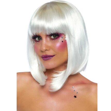 LEG AVENUE - PELUCA CORTE BOB FOSFORESCENTE BLANCO - CandyHot - Foto 1