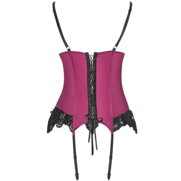 LIVCO CORSETTI FASHION - AGRAFENA CF 90436 CORSET + TANGA BURDEOS S/M - CandyHot - Foto 5