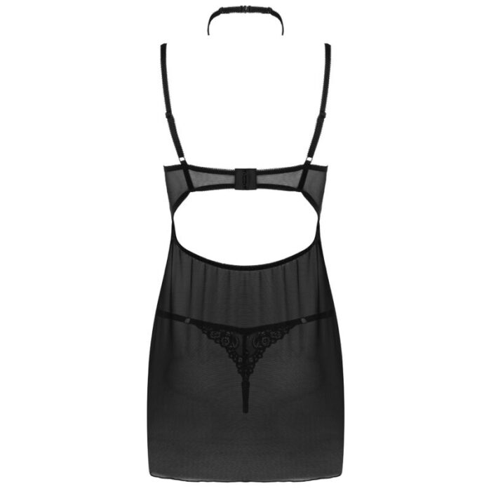 LIVCO CORSETTI FASHION - BINELLA SET BABYDOLL + TANGA NEGRO L/XL - CandyHot - Foto 4