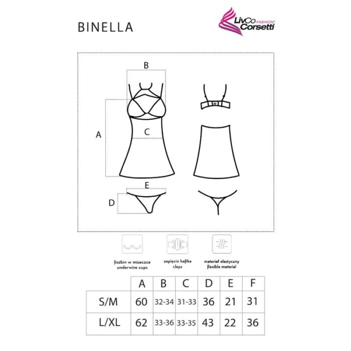 LIVCO CORSETTI FASHION - BINELLA SET BABYDOLL + TANGA NEGRO L/XL - CandyHot - Foto 5