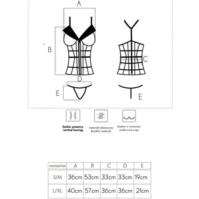 LIVCO CORSETTI FASHION - LAURA LC 20215 CORSET + TANGA L/XL - CandyHot - Foto 6