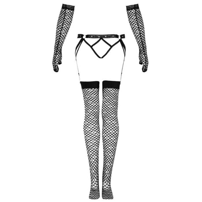 LIVCO CORSETTI FASHION - NEMALIA SET LIGUERO + MEDIAS + GUANTES NEGRO S/M - CandyHot - Foto 5