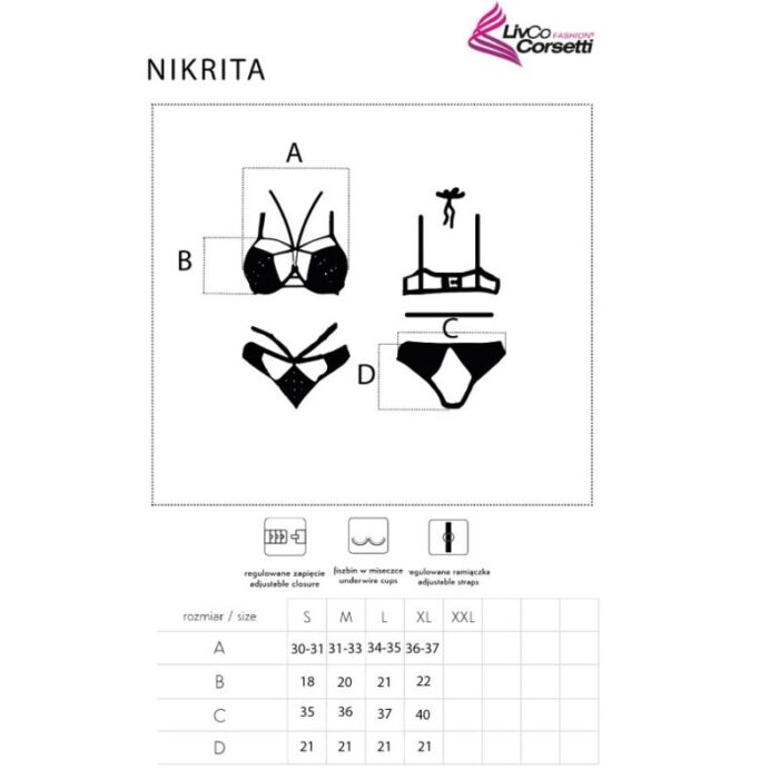 LIVCO CORSETTI FASHION - NIKRITA LC 90674 SUJETADOR + PANTIES NEGRO S - CandyHot - Foto 4