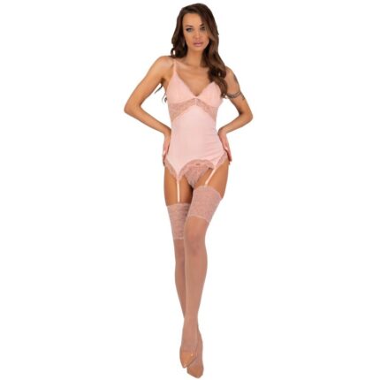 LIVCO CORSETTI FASHION - PERSINNE PEACH SET CORSET + PANTY + MEDIAS L/XL - CandyHot - Foto 1