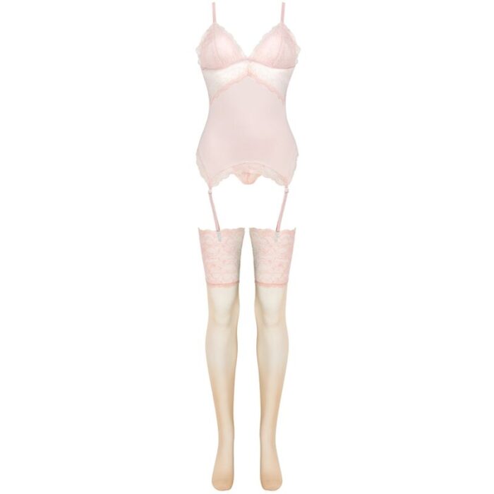 LIVCO CORSETTI FASHION - PERSINNE PEACH SET CORSET + PANTY + MEDIAS S/M - CandyHot - Foto 3