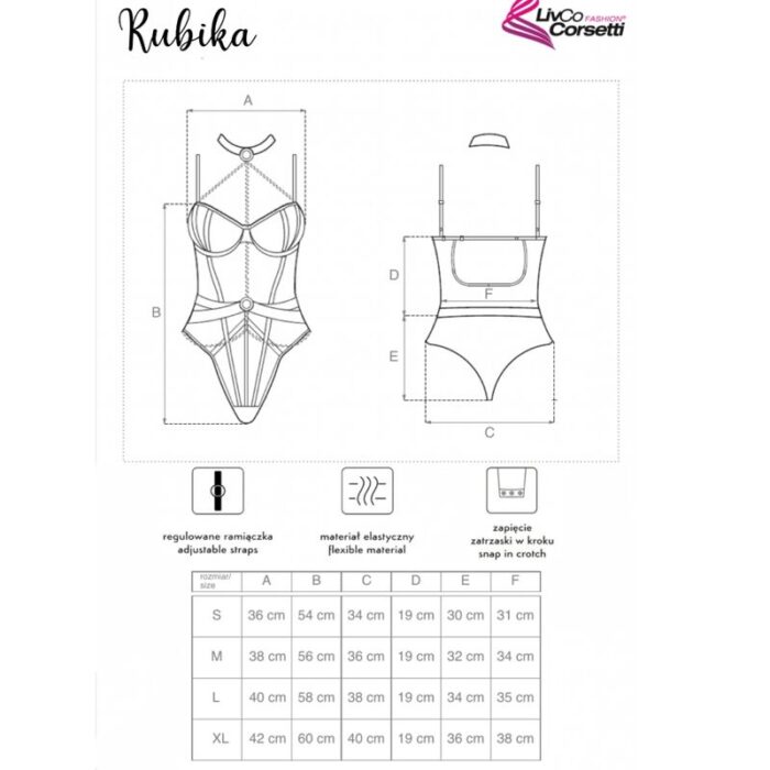 LIVCO CORSETTI FASHION - RUBIKA LC XG079 BODY CON GARGANTILLA NEGRO XL - CandyHot - Foto 4