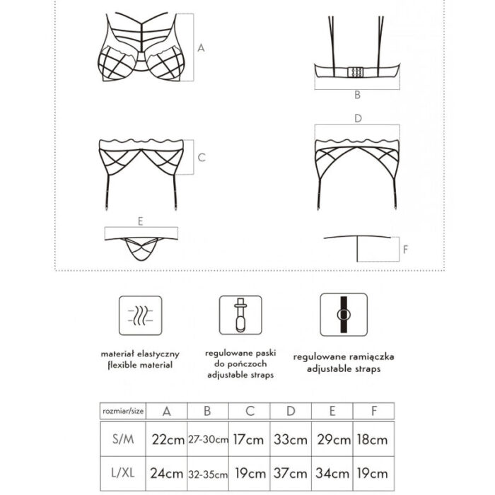 LIVCO CORSETTI FASHION - SOLEDAD LC 20217 SUJETADOR + PANTY + LIGUERO L/XL - CandyHot - Foto 4