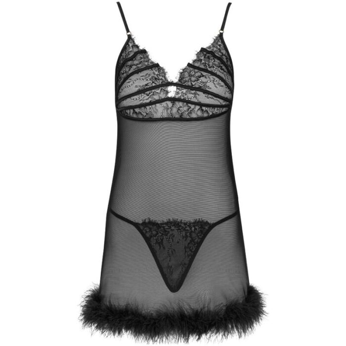 LIVCO CORSETTI FASHION - ZERUNAM SET BABYDOLL + TANGA NEGRO S/M - CandyHot - Foto 3