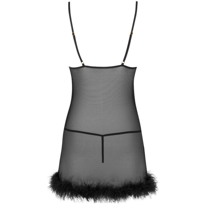 LIVCO CORSETTI FASHION - ZERUNAM SET BABYDOLL + TANGA NEGRO S/M - CandyHot - Foto 4