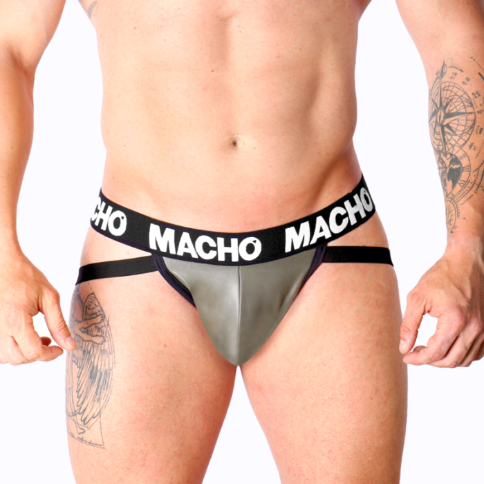 MACHO - MX27GR JOCK CUERO GRIS BEIGE L - CandyHot - Foto 1