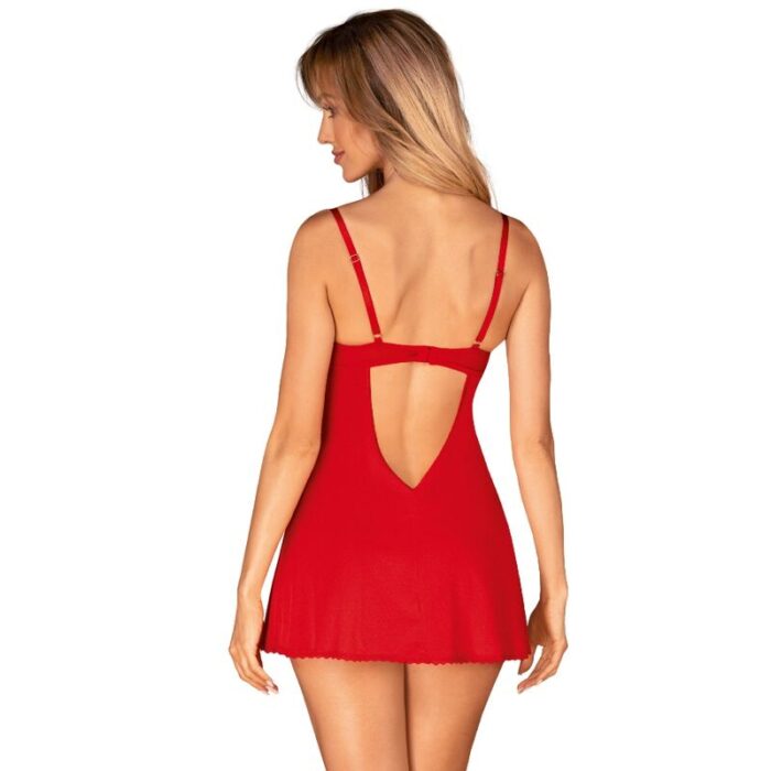 OBSESSIVE - INGRIDIA CHEMISE & TANGA ROJO XS/S - CandyHot - Foto 2