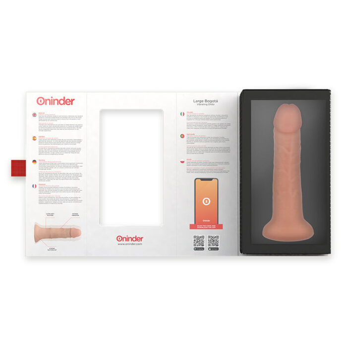 ONINDER - LARGE BOGOTÁ DILDO VIBRADOR 9 VELOCIDADES NATURAL 22 CM -O- 4.5 CM - APP GRATUITA - CandyHot - Foto 6
