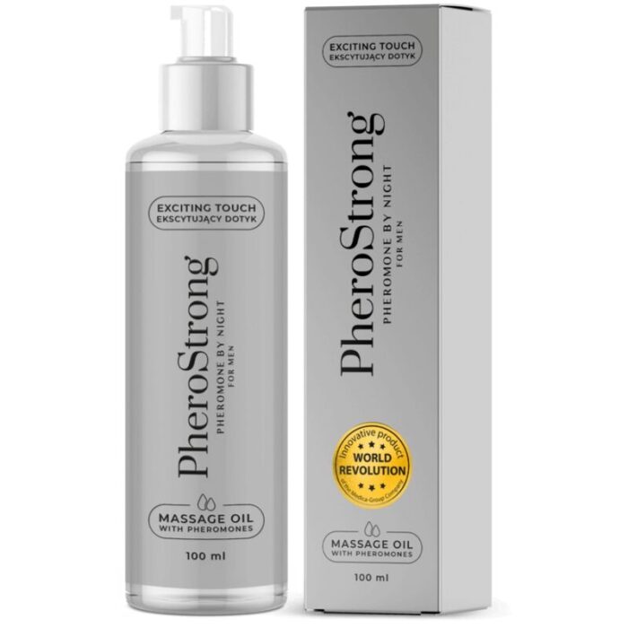 PHEROSTRONG - ACEITE DE MASAJE BY NIGHT PARA HOMBRE 100 ML - CandyHot - Foto 1
