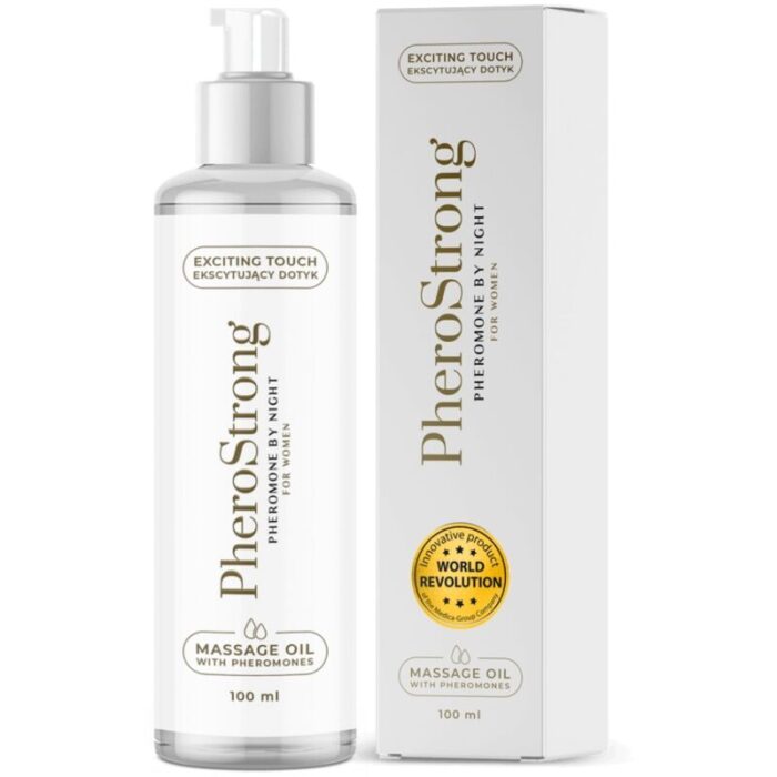 PHEROSTRONG - ACEITE DE MASAJE BY NIGHT PARA MUJER 100 ML - CandyHot - Foto 1