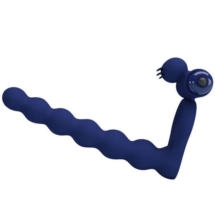 PRETTY LOVE - AJMAL ANILLO VIBRADOR CON PLUG AZUL - CandyHot - Foto 2