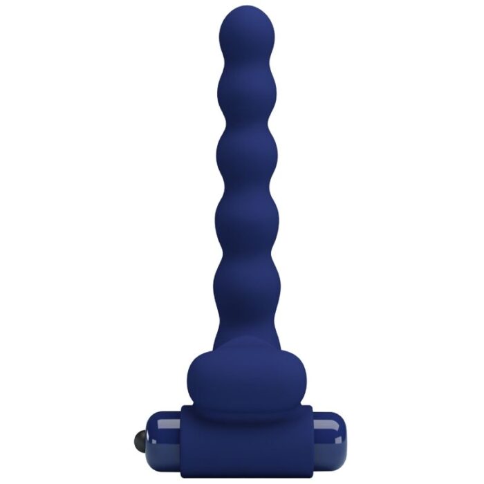 PRETTY LOVE - AJMAL ANILLO VIBRADOR CON PLUG AZUL - CandyHot - Foto 4