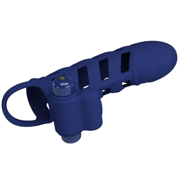 PRETTY LOVE - ALTAF ANILLO VIBRADOR CON FUNDA DE SILICONA AZUL - CandyHot - Foto 2