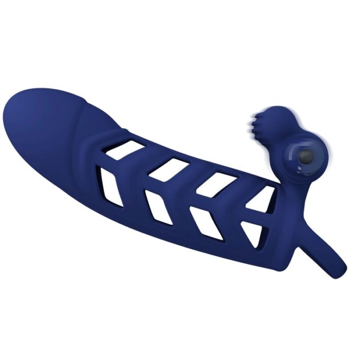 PRETTY LOVE - ALTAF ANILLO VIBRADOR CON FUNDA DE SILICONA AZUL - CandyHot - Foto 3