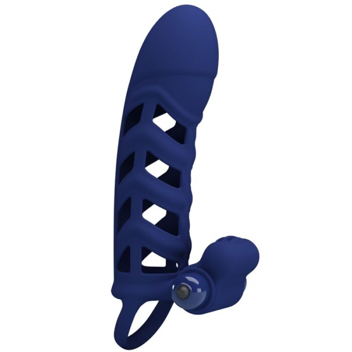 PRETTY LOVE - ALTAF ANILLO VIBRADOR CON FUNDA DE SILICONA AZUL - CandyHot - Foto 4