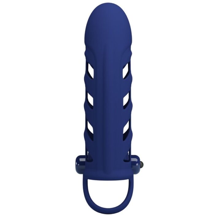 PRETTY LOVE - ALTAF ANILLO VIBRADOR CON FUNDA DE SILICONA AZUL - CandyHot - Foto 5