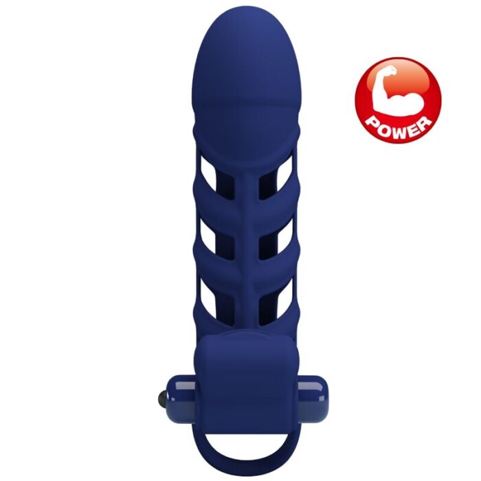 PRETTY LOVE - ALTAF ANILLO VIBRADOR CON FUNDA DE SILICONA AZUL - CandyHot - Foto 6