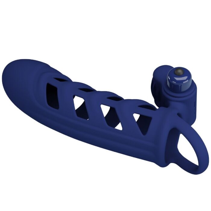 PRETTY LOVE - ALTAF ANILLO VIBRADOR CON FUNDA DE SILICONA AZUL - CandyHot - Foto 1