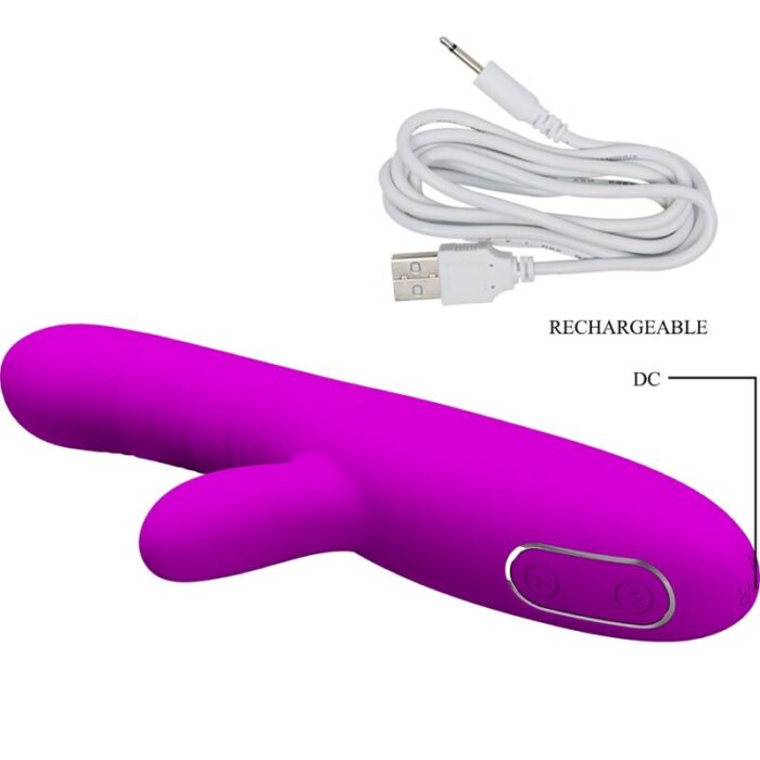 PRETTY LOVE - ANGELIQUE VIBRADOR MULTIFUNCIÓN + ESTIMULADOR DE CLÍTORIS MORADO - CandyHot - Foto 5