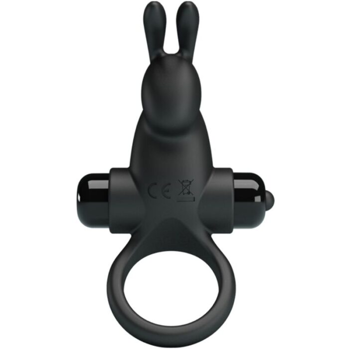 PRETTY LOVE - ANILLO VIBRADOR + ESTIMULADOR RABBIT CLÍTORIS 10 VIBRACIONES NEGRO - CandyHot - Foto 2