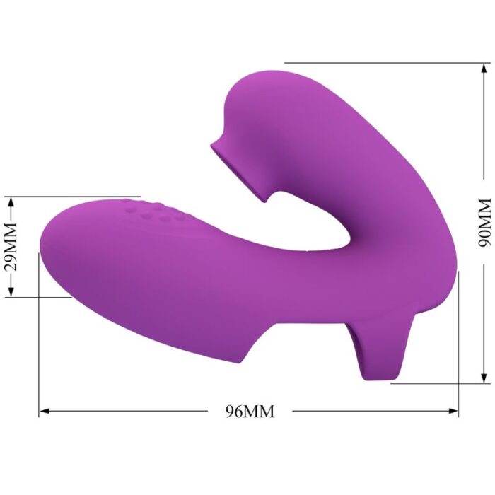 PRETTY LOVE - ATHENA VIBRADOR DE DEDO CON ESTIMULADOR CLÍTORIS MORADO - CandyHot - Foto 4