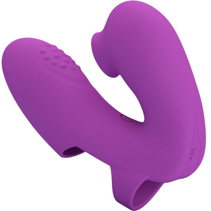 PRETTY LOVE - ATHENA VIBRADOR DE DEDO CON ESTIMULADOR CLÍTORIS MORADO - CandyHot - Foto 1