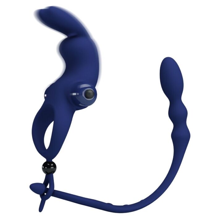 PRETTY LOVE - AYAD ANILLO VIBRADOR RABBIT CON PLUG AZUL - CandyHot - Foto 3