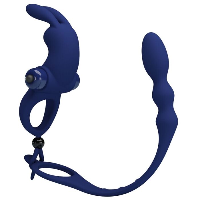PRETTY LOVE - AYAD ANILLO VIBRADOR RABBIT CON PLUG AZUL - CandyHot - Foto 1