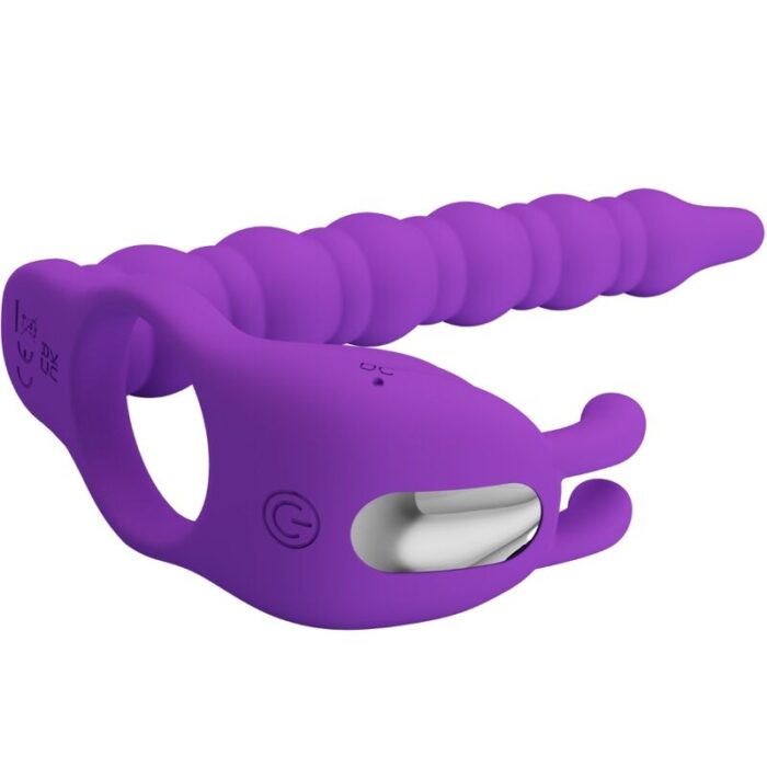 PRETTY LOVE - BLACKNEY ANILLO PENE CON PLUG VIBRADOR LILA - CandyHot - Foto 3