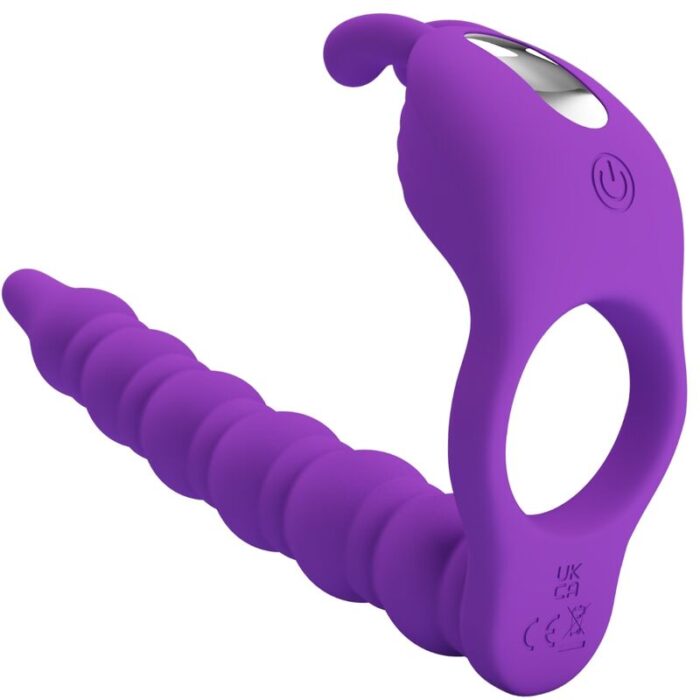 PRETTY LOVE - BLACKNEY ANILLO PENE CON PLUG VIBRADOR LILA - CandyHot - Foto 1