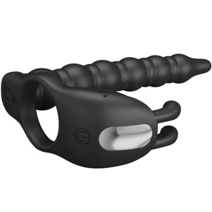 PRETTY LOVE - BLACKNEY ANILLO PENE CON PLUG VIBRADOR NEGRO - CandyHot - Foto 2