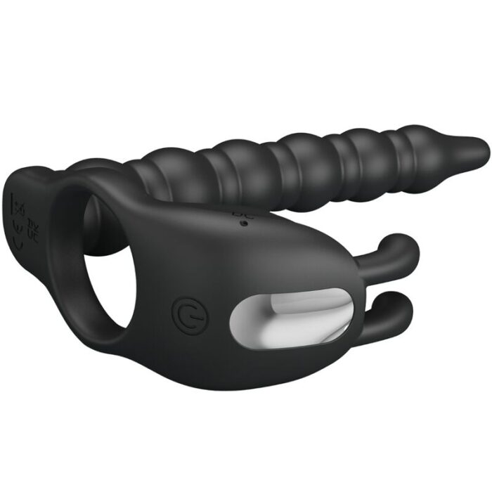 PRETTY LOVE - BLACKNEY ANILLO PENE CON PLUG VIBRADOR NEGRO - CandyHot - Foto 2