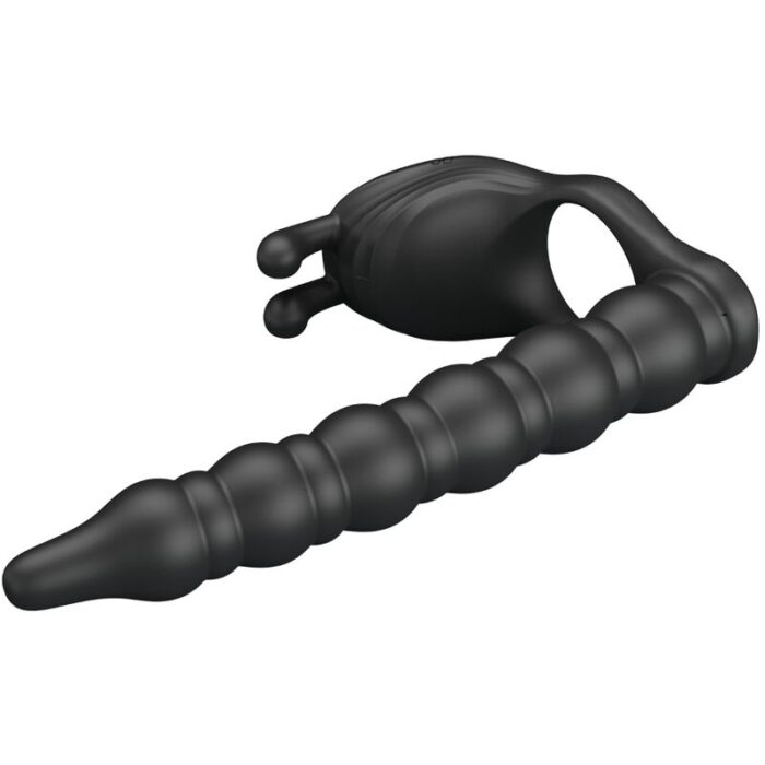 PRETTY LOVE - BLACKNEY ANILLO PENE CON PLUG VIBRADOR NEGRO - CandyHot - Foto 3