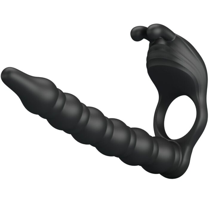 PRETTY LOVE - BLACKNEY ANILLO PENE CON PLUG VIBRADOR NEGRO - CandyHot - Foto 4