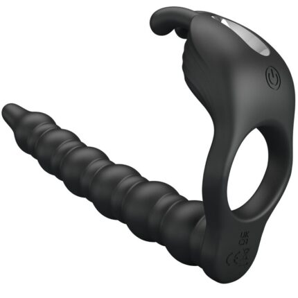 PRETTY LOVE - BLACKNEY ANILLO PENE CON PLUG VIBRADOR NEGRO - CandyHot - Foto 1