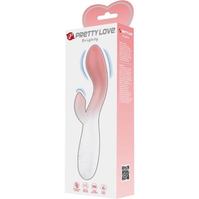 PRETTY LOVE - BRIGHTY VIBRADOR PUNTO G + ESTIMULADOR CLÍTORIS 30 VIBRACIONES ROSA - CandyHot - Foto 6