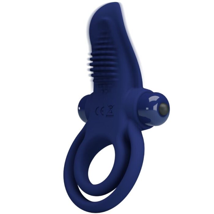 PRETTY LOVE - BRONSON DOBLE ANILLO CON VIBRACIÓN AZUL - CandyHot - Foto 5
