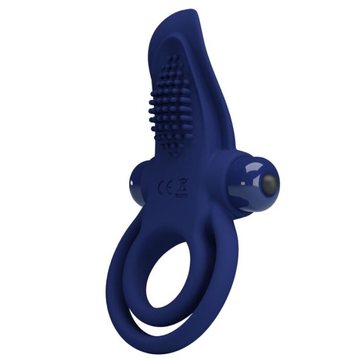 PRETTY LOVE - BRONSON DOBLE ANILLO CON VIBRACIÓN AZUL - CandyHot - Foto 1