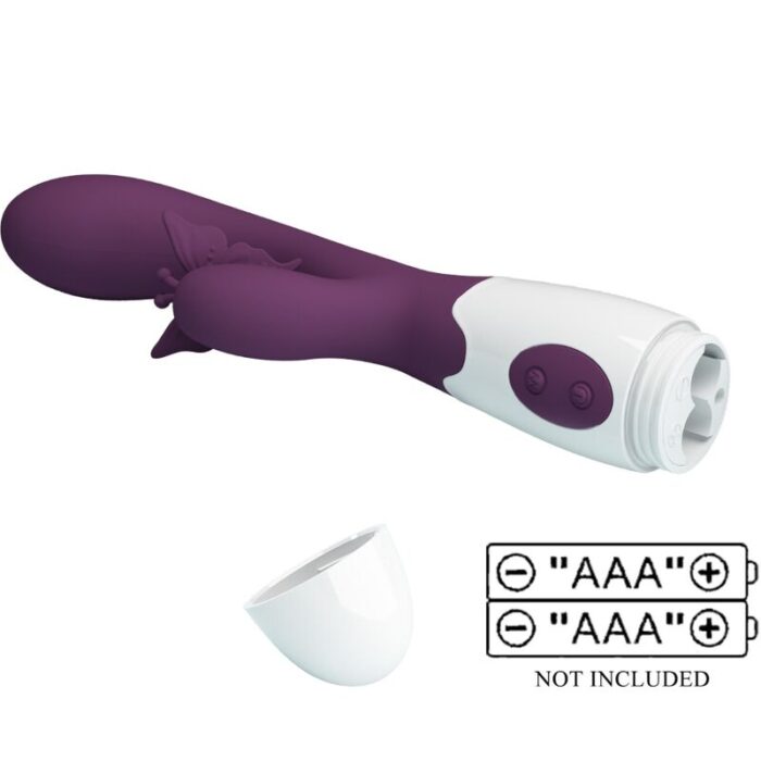 PRETTY LOVE - BUTTERFLY KISS VIBRADOR RABBIT & ESTIMULADOR PUNTO G MORADO - CandyHot - Foto 5