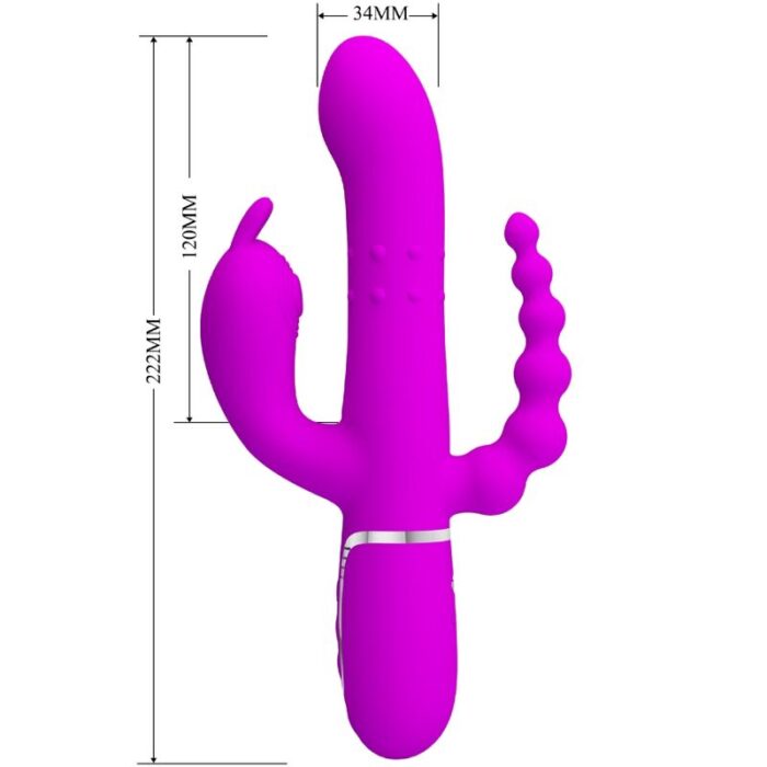 PRETTY LOVE - CAMMY TRIPLE VIBRADOR MULTIFUNCIÓN 4 EN 1 ROSA - CandyHot - Foto 6